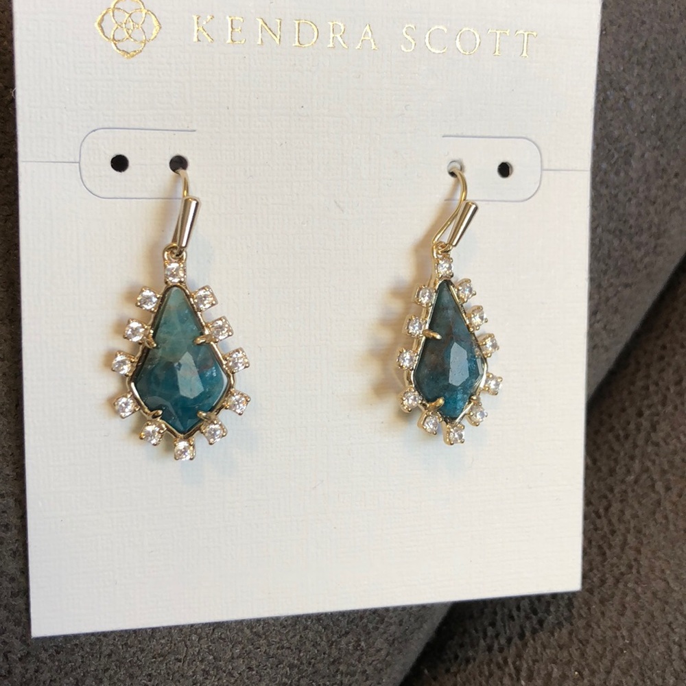 NWT Kendra Scott Aqua Juniper drop earrings - Picture 4 of 6